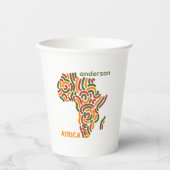 Modern Individuelle Name Pan Africa Flag Map Pappbecher (Vorderseite)