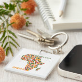 Modern Individuelle Name Pan Africa Flag Map Schlüsselanhänger (Vorderseite rechts)