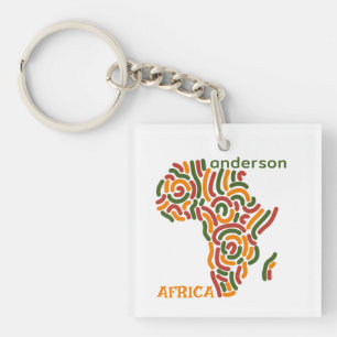 Modern Individuelle Name Pan Africa Flag Map Schlüsselanhänger