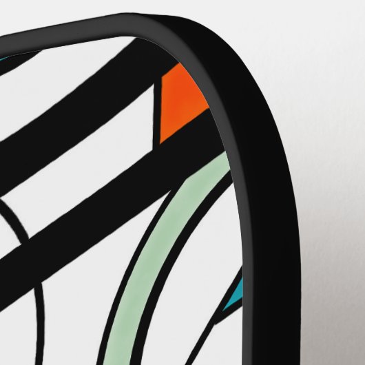 Modern Industrial Geometric Abstract Orange Teal D Pickleball Schläger (Linke Seite)