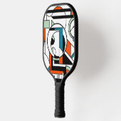 Modern Industrial Geometric Abstract Orange Teal D Pickleball Schläger (Links)