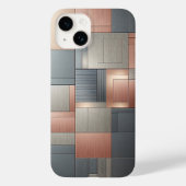 Modern Industrial Metallic Block Pattern Copper an Case-Mate iPhone Hülle (Rückseite)