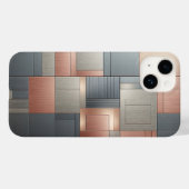 Modern Industrial Metallic Block Pattern Copper an Case-Mate iPhone Hülle (Rückseite (Horizontal))