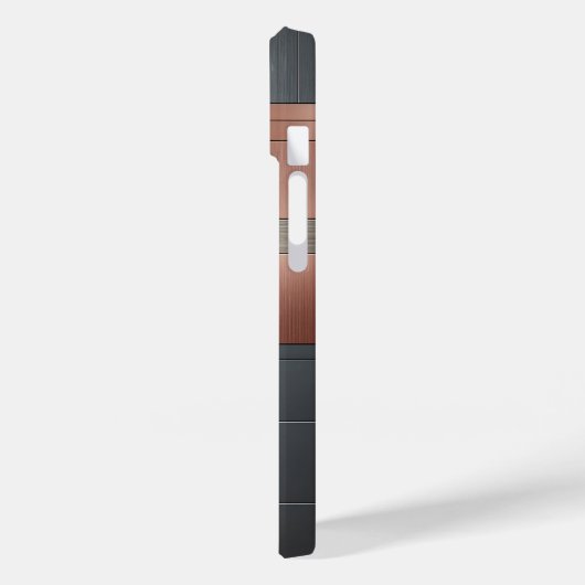 Modern Industrial Metallic Block Pattern Copper an Case-Mate iPhone Hülle (Rückseite / Links)