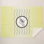 Modern Initial Butter Yellow Ombré With Black Text Sherpadecke (Vorderseite (Horizontal))