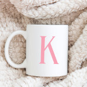 Modern Initial Letter Pink Monogram Kaffeetasse