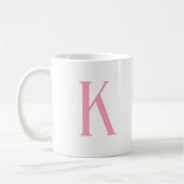 Modern Initial Letter Pink Monogram Kaffeetasse (Links)