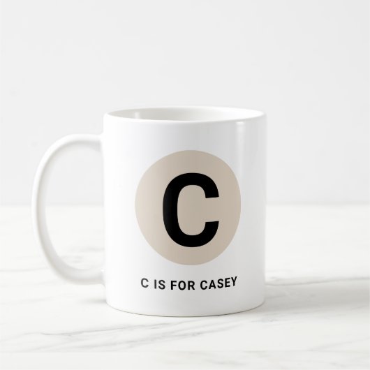 Modern Initial Mug – “C is for [Name]” Design Kaffeetasse (Links)