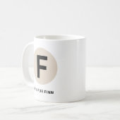 Modern Initial Mug – “F is for [Name]” Design Kaffeetasse (Vorderseite Links)