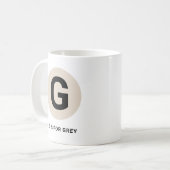 Modern Initial Mug – “G is for [Name]” Design Kaffeetasse (Vorderseite Links)
