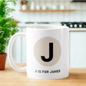 Modern Initial Mug – “J is for [Name]” Design Kaffeetasse