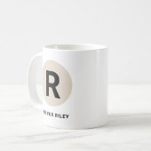 Modern Initial Mug – “R is for [Name]” Design Kaffeetasse (Vorderseite Links)