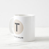 Modern Initial Mug – “T is for [Name]” Design Kaffeetasse (Vorderseite Links)