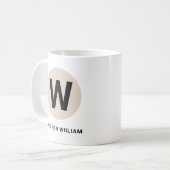 Modern Initial Mug – “W is for [Name]” Design Kaffeetasse (Vorderseite Links)