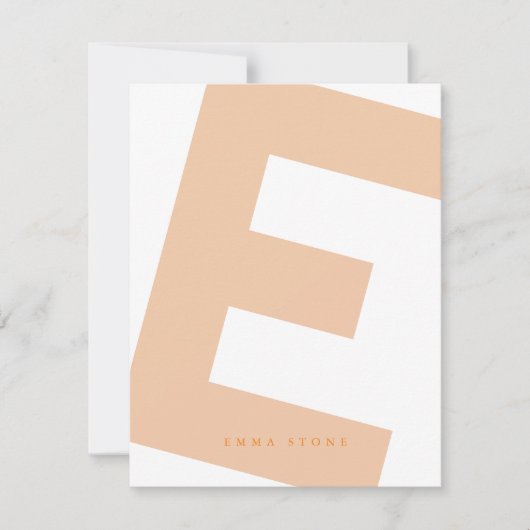 Modern Initial Oversized Monogramm und Name Mitteilungskarte (Vorderseite)