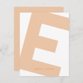 Modern Initial Oversized Monogramm und Name Mitteilungskarte (Vorne/Hinten)