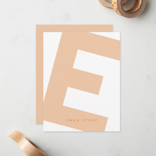 Modern Initial Oversized Monogramm und Name Mitteilungskarte