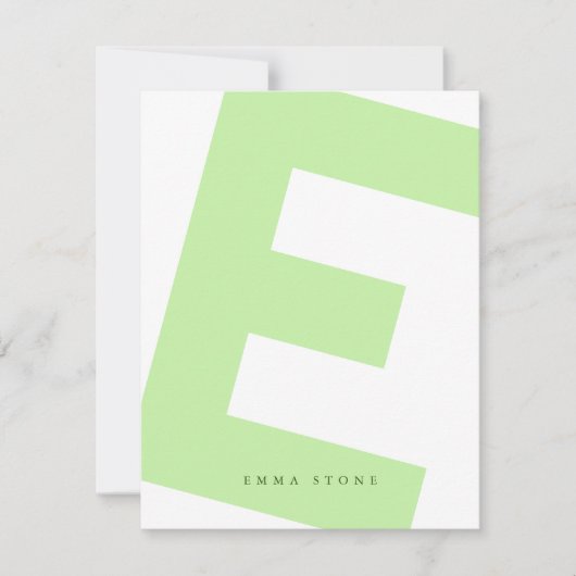 Modern Initial Oversized Monogramm und Name Mitteilungskarte (Vorderseite)