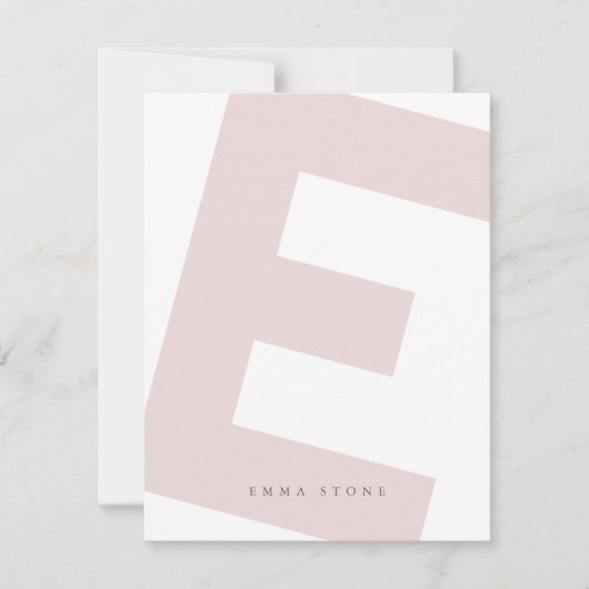 Modern Initial Oversized Monogramm und Name Mitteilungskarte (Vorderseite)