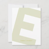 Modern Initial Oversized Monogramm und Name Mitteilungskarte (Vorderseite)