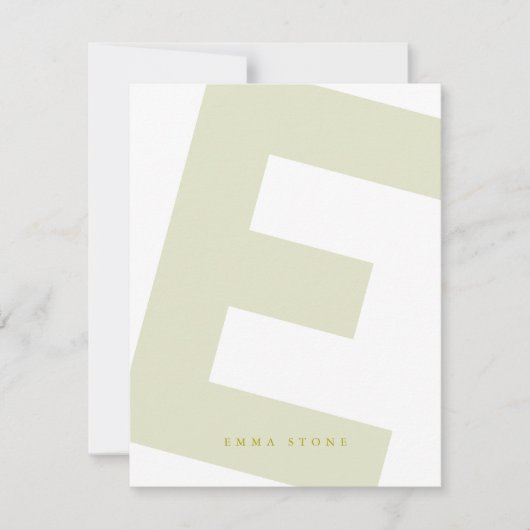 Modern Initial Oversized Monogramm und Name Mitteilungskarte (Vorderseite)