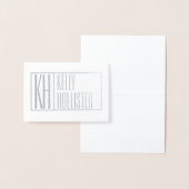 Modern Initials & Name Logo (Leere Inside) Folienkarte (Anzeige)