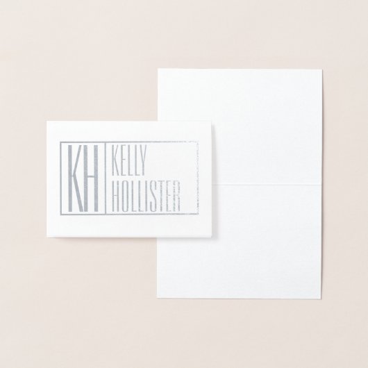 Modern Initials & Name Logo (Leere Inside) Folienkarte (Anzeige)