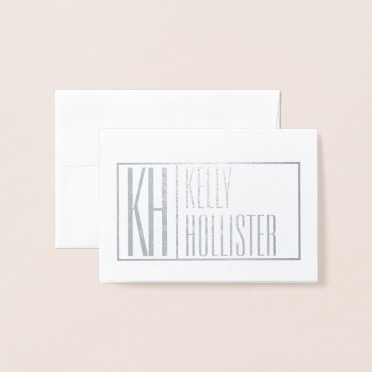 Modern Initials & Name Logo (Leere Inside) Folienkarte (Vorderseite mit Umschlag)