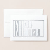 Modern Initials & Name Logo (Leere Inside) Folienkarte (Vorderseite mit Umschlag)