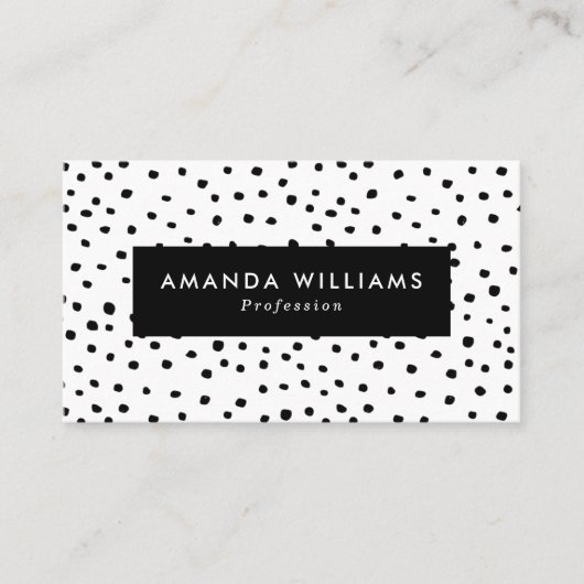 Modern Ink Dots Patterned Visitenkarte (Vorderseite)