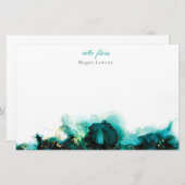 Modern Ink Green - Ein Hinweis von Design Briefpapier (Vorne/Hinten)