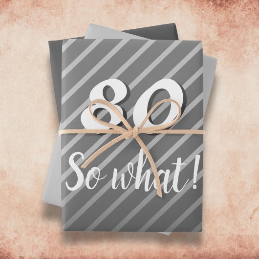 Modern inspirierende Elegant Gray 80. Geburtstag Geschenkpapier Set