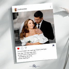 Modern Instagram Frame Custom Photo Wedding  Einladung