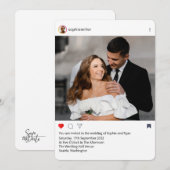 Modern Instagram Frame Custom Photo Wedding  Einladung (Vorne/Hinten)