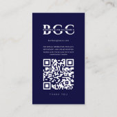 Modern Instagram Inspiriert Monogram Midnight Blue Visitenkarte (Rückseite)