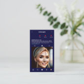 Modern Instagram Inspiriert Monogram Midnight Blue Visitenkarte (Stehend Vorderseite)