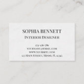 Modern Interior Design Business Card Visitenkarte (Rückseite)