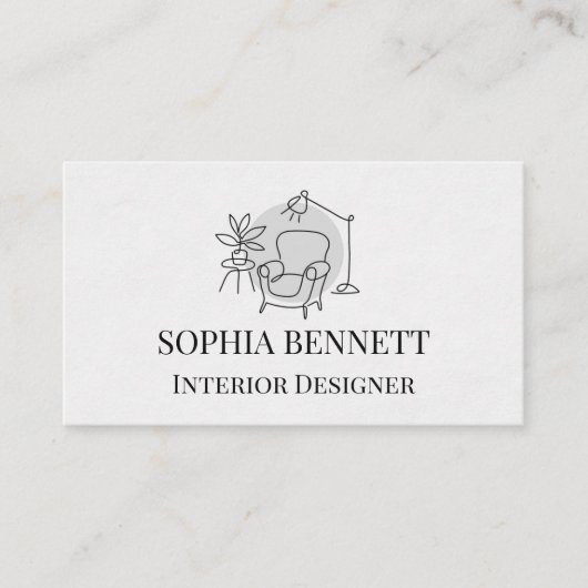 Modern Interior Design Business Card Visitenkarte (Vorderseite)