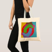 Modern Interlocking Shapes Tiny Tote Tragetasche (Vorderseite (Produkt))