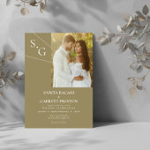 Modern Intersecting Lines Photo Wedding Invitation Einladung