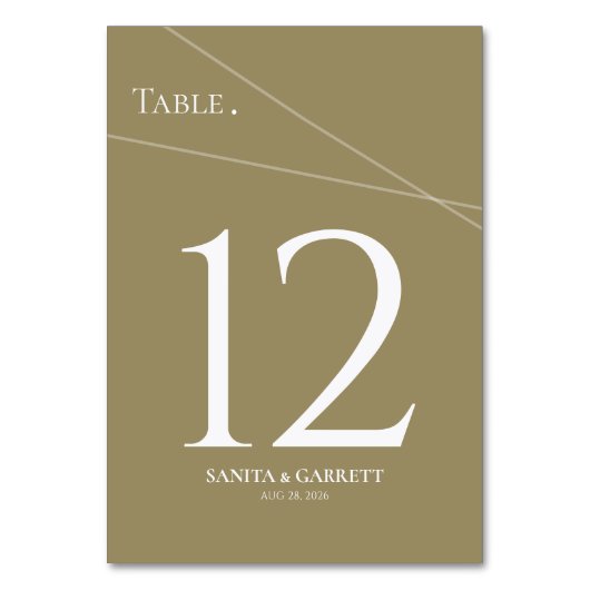 Modern Intersecting Lines  Tischnummer (Vorderseite)