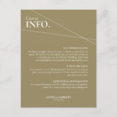 Modern Intersecting Lines Wedding Guest Info Card Begleitkarte (Vorderseite)
