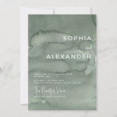 Modern Invitation Watercolor Wedding. Einladung (Vorderseite)