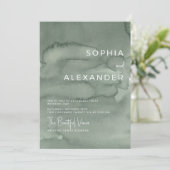 Modern Invitation Watercolor Wedding.   Einladung (Stehend Vorderseite)