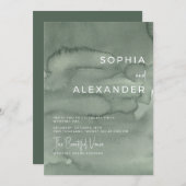 Modern Invitation Watercolor Wedding.   Einladung (Vorne/Hinten)