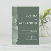 Modern Invitation Watercolor Wedding.   Einladung (Stehend Vorderseite)
