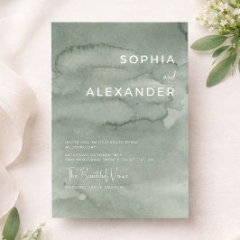 Modern Invitation Watercolor Wedding.   Einladung