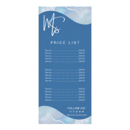 Modern Iridescent Blue Gradient Price List Werbekarte