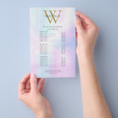 Modern Iridescent Monogram Salon Service Menu Flyer (Handgriff)