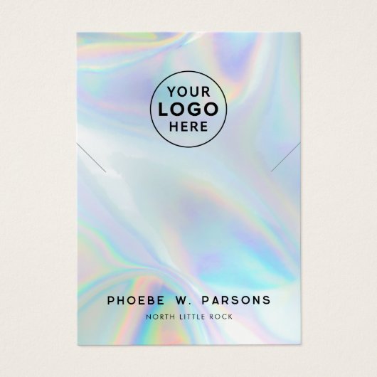 Modern Iridescent Necklace Juwelier Display Card (Vorderseite)